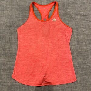 Adidas Climalite Racerback Tank Top Coral Heathered Athletic Workout Women L